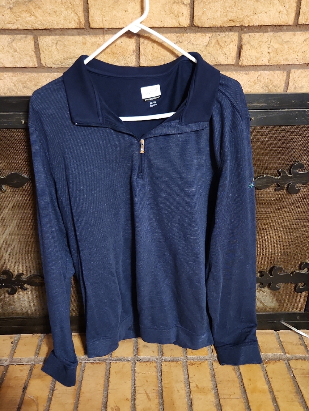 Greg Norman Collection Navy Blue Quarter-Zip Long Sleeve Shirt